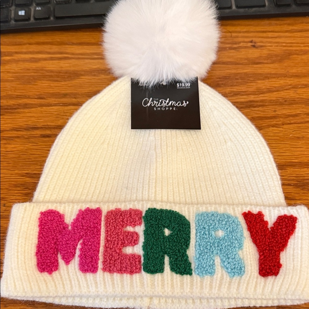 'Merry' Pom-Pom Beanie - Cream